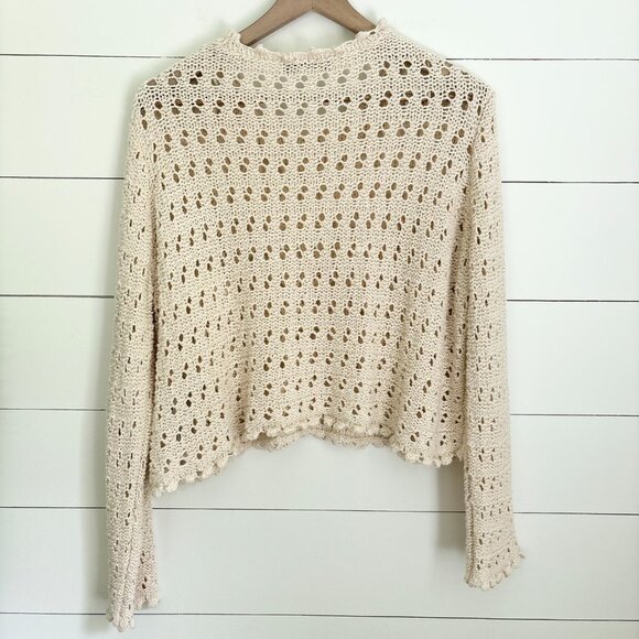 Zare beige adorable crochet sweater sz small - Picture 4 of 4